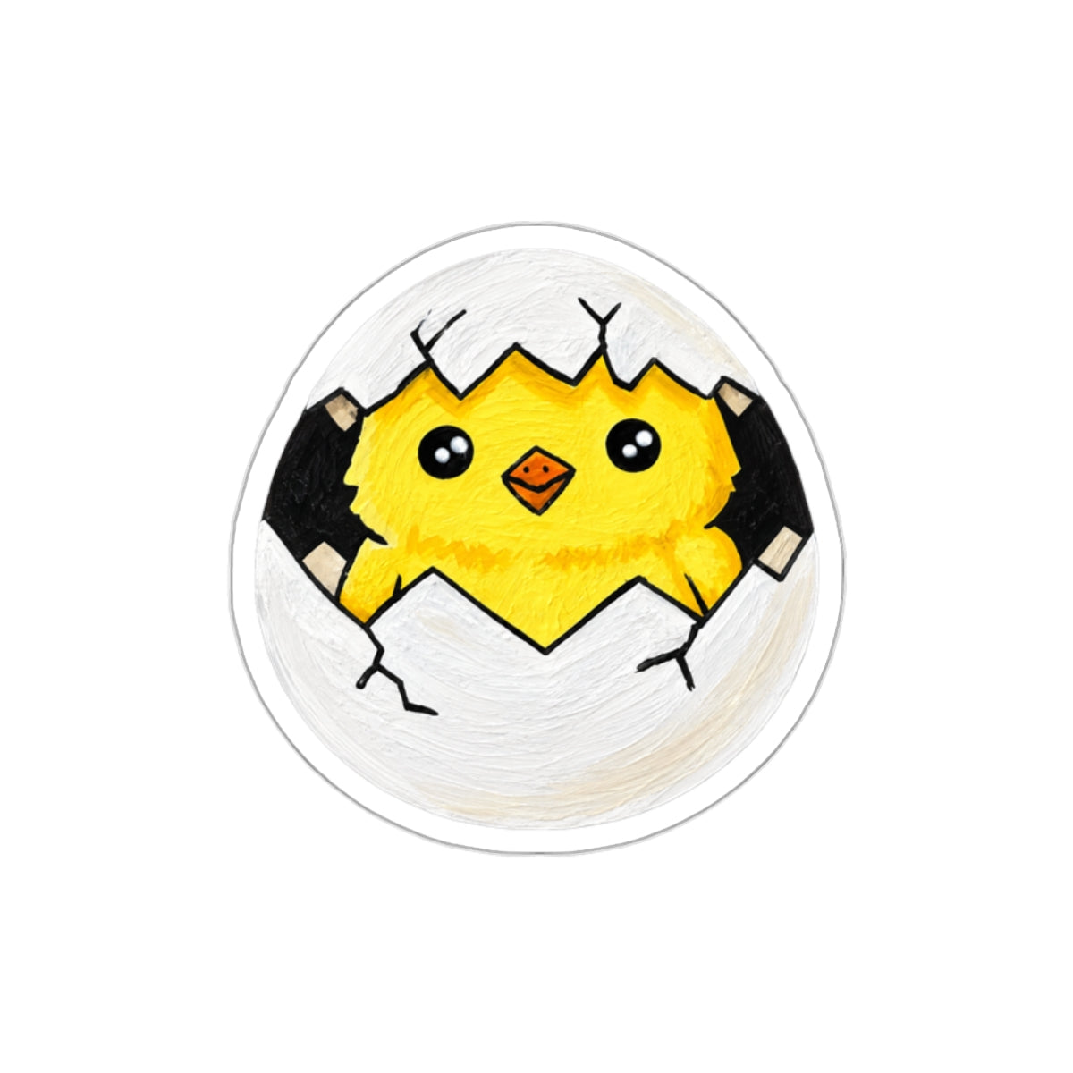 Cute Hatching Chick Die-Cut Sticker — Adorable Baby Chick in Egg