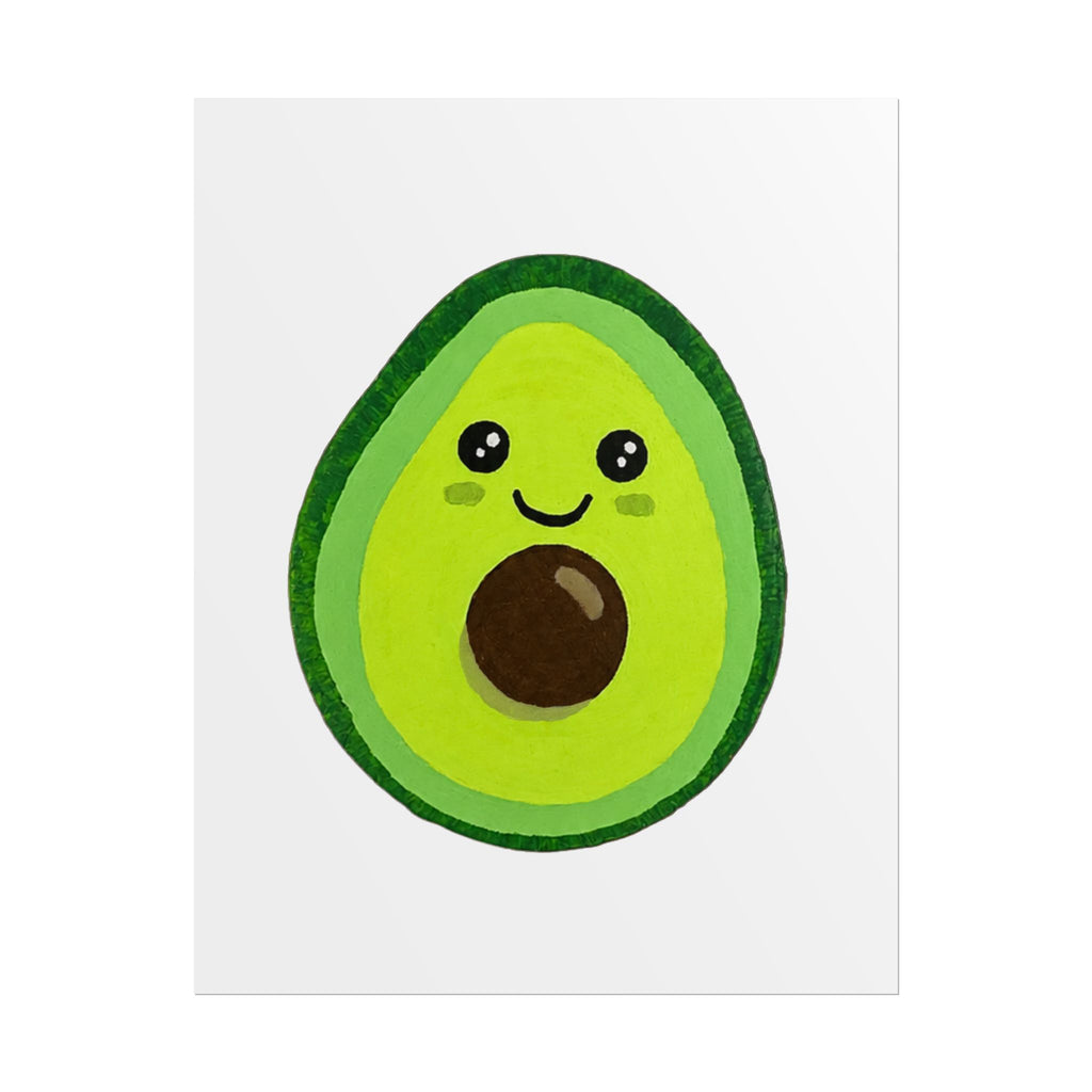 Cute Kawaii Avocado Poster Print