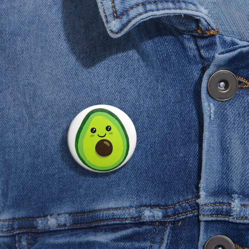 Avocado Kawaii Pin Button — Cute Fruit Lapel Pin for Jackets, Bags & Gifts