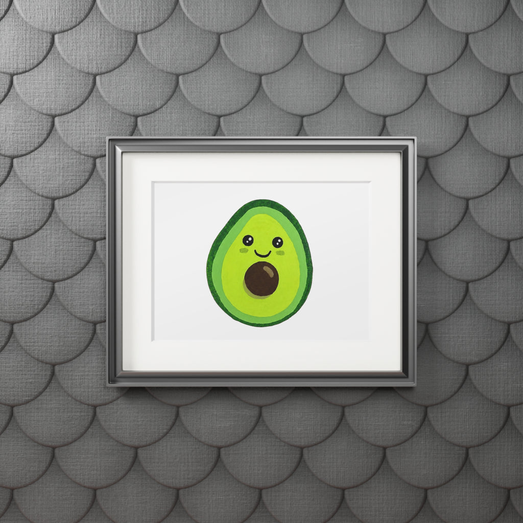 Kawaii Avocado Matted Fine Art Print