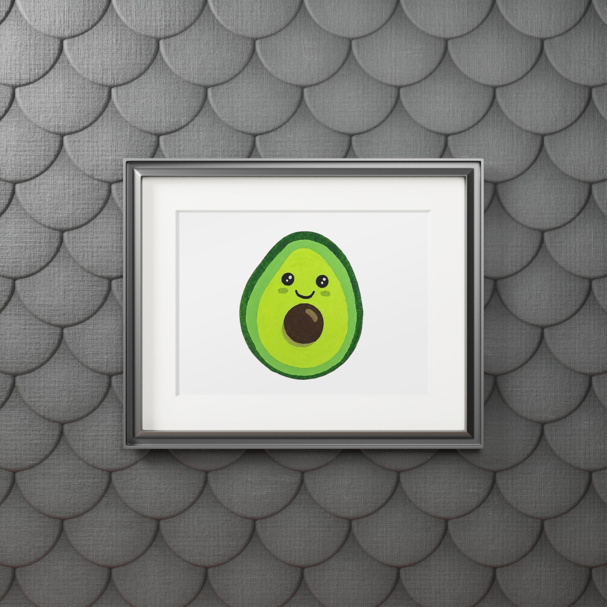 Kawaii Avocado Matted Fine Art Print