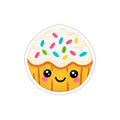 Cute Cupcake Sticker — Kawaii Sweet Treat Die-Cut Sticker with Sprinkles