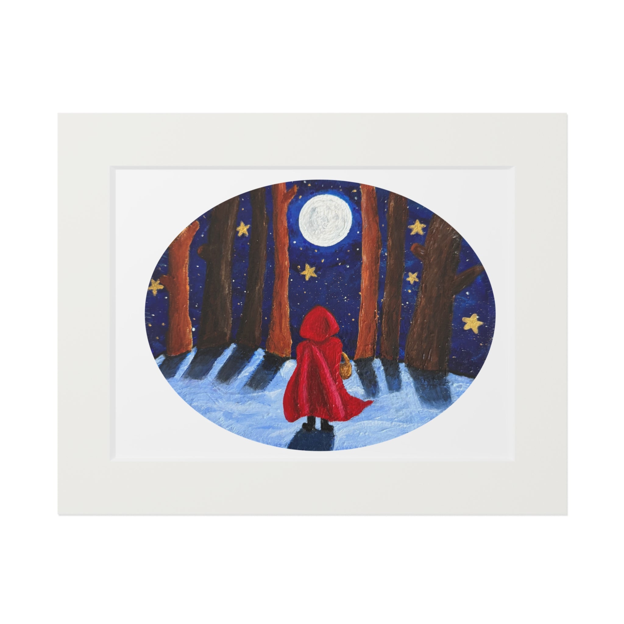 Moonlit Red Riding Hood Fine Art Print
