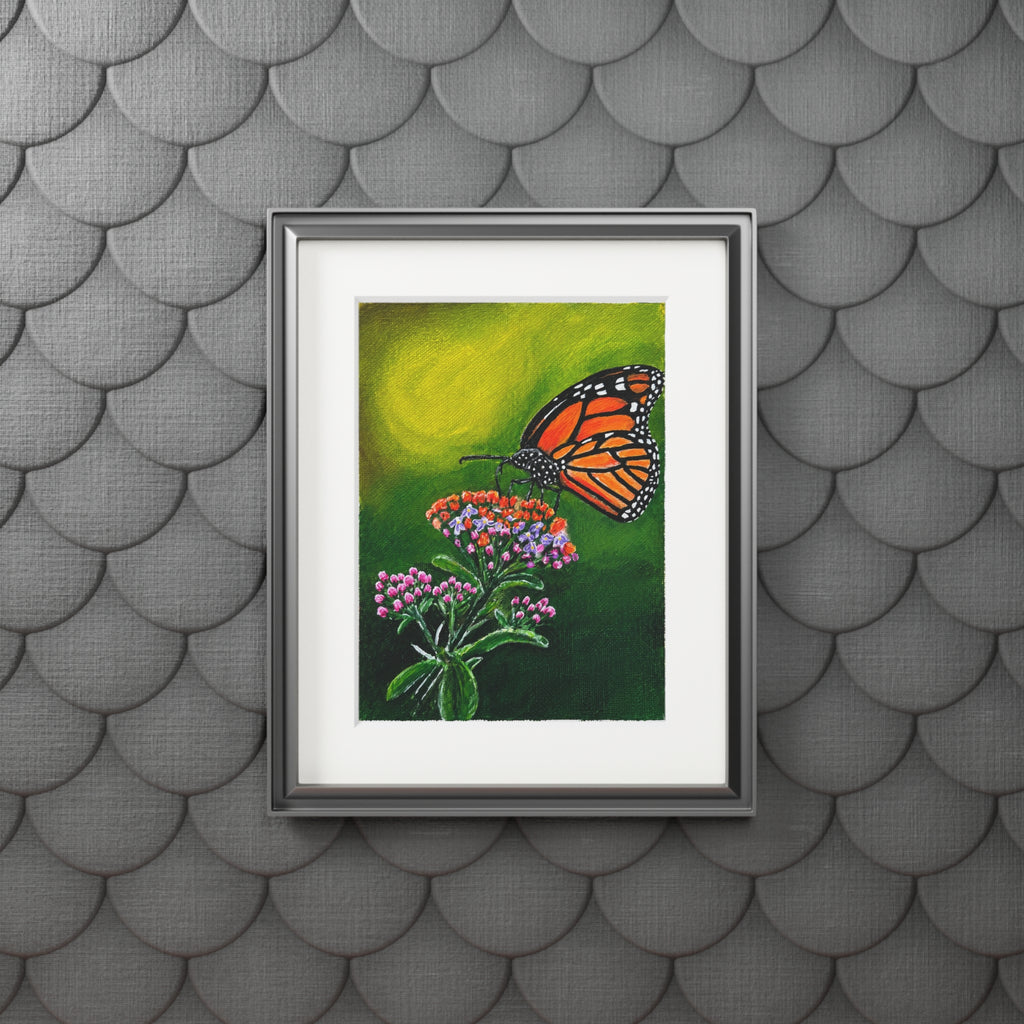 Monarch Butterfly Fine Art Print with Passepartout Frame