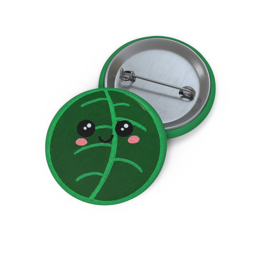 Pin Button — Kawaii Leaf Cute Plant Badge