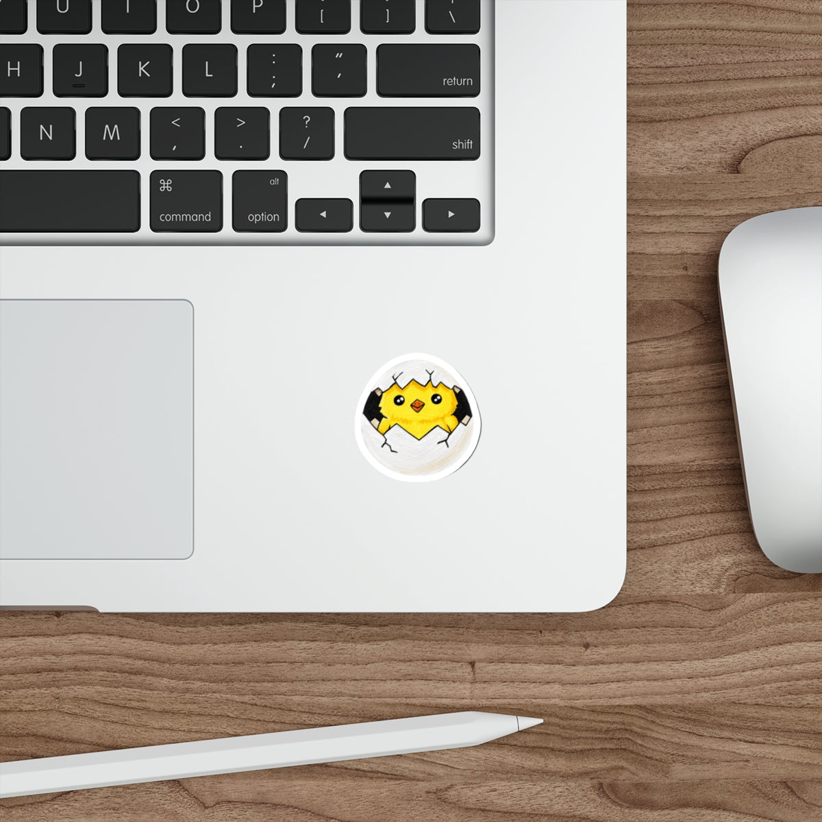 Cute Hatching Chick Die-Cut Sticker — Adorable Baby Chick in Egg
