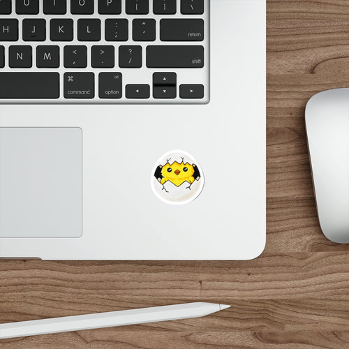 Cute Hatching Chick Die-Cut Sticker — Adorable Baby Chick in Egg