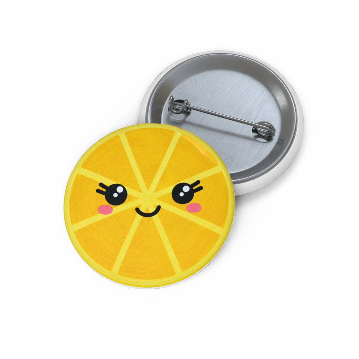 Cute Kawaii Lemon Pin Button - Smiling Citrus Badge for Jackets, Bags & Gifts