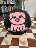 Little Pig Wood Slice Painting
