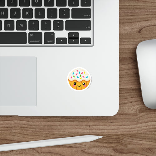 Cute Cupcake Sticker — Kawaii Sweet Treat Die-Cut Sticker with Sprinkles