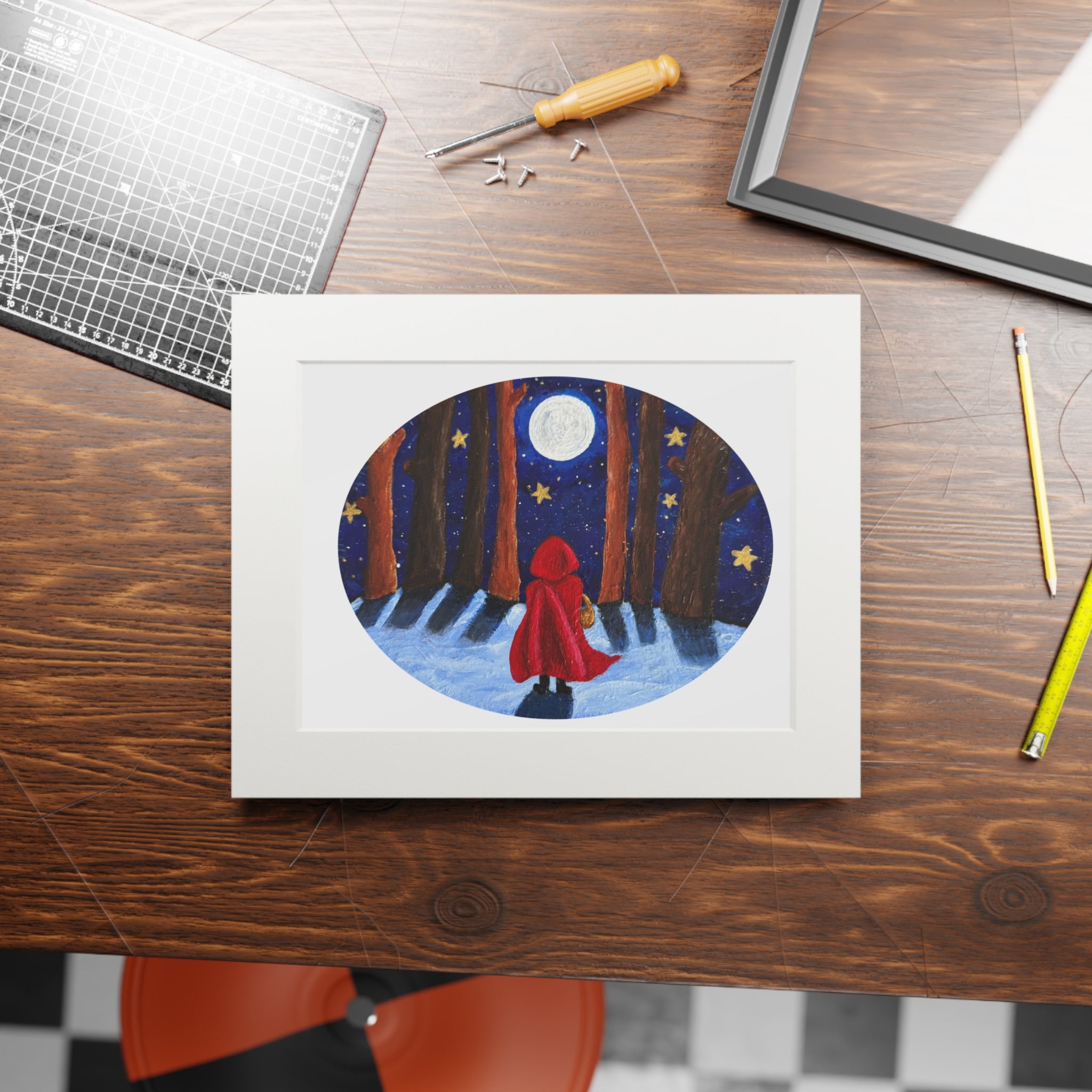 Moonlit Red Riding Hood Fine Art Print