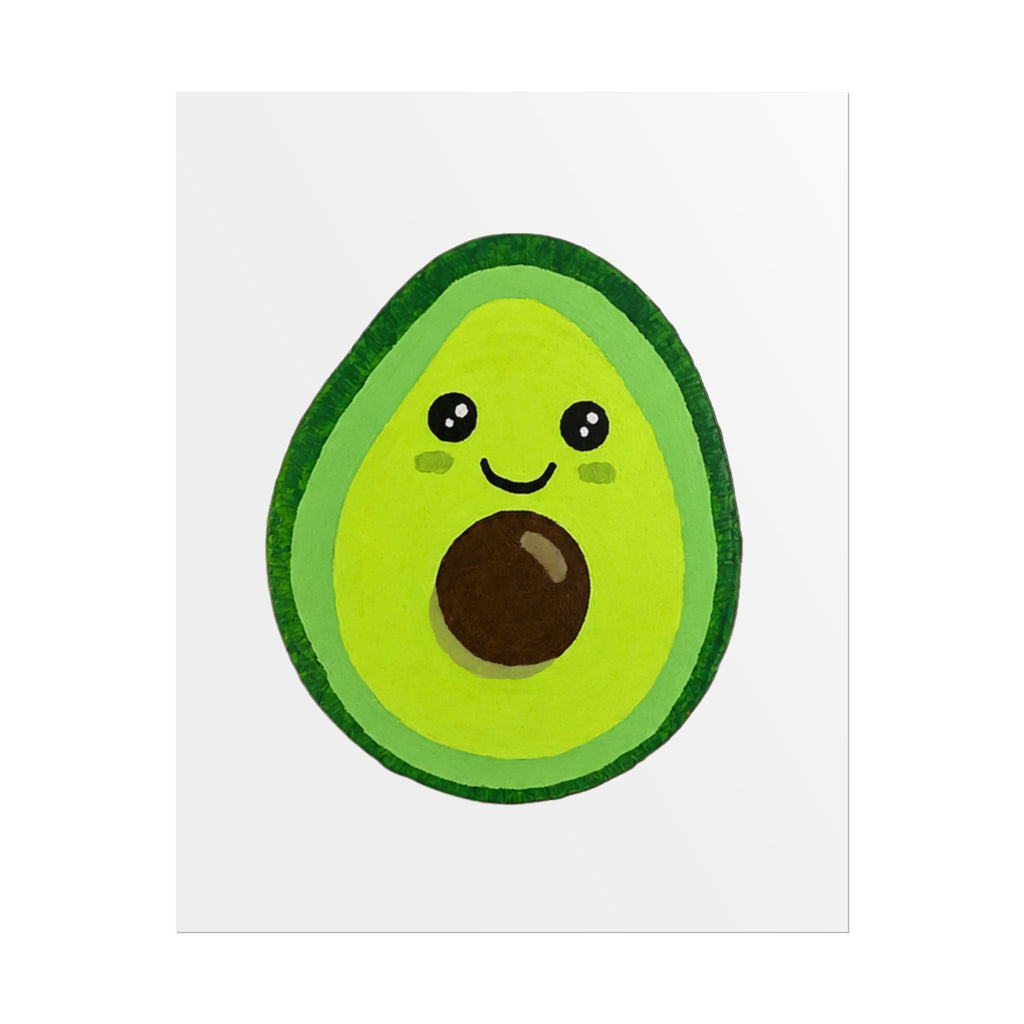 Cute Kawaii Avocado Poster Print