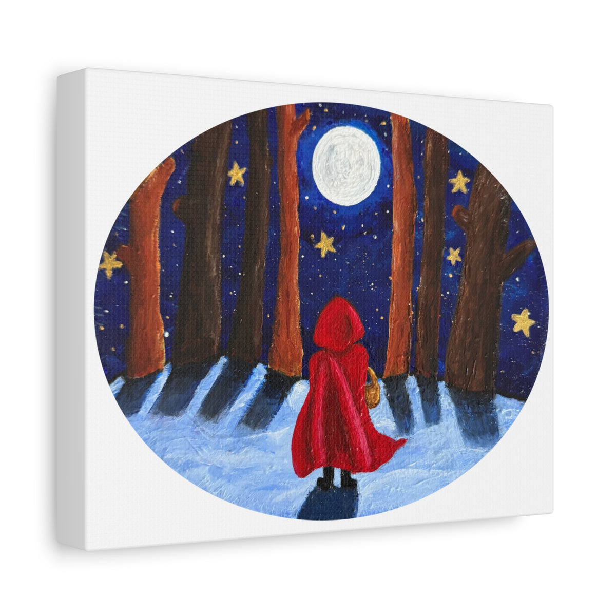 Little Red Riding Hood Moonlit Forest Canvas