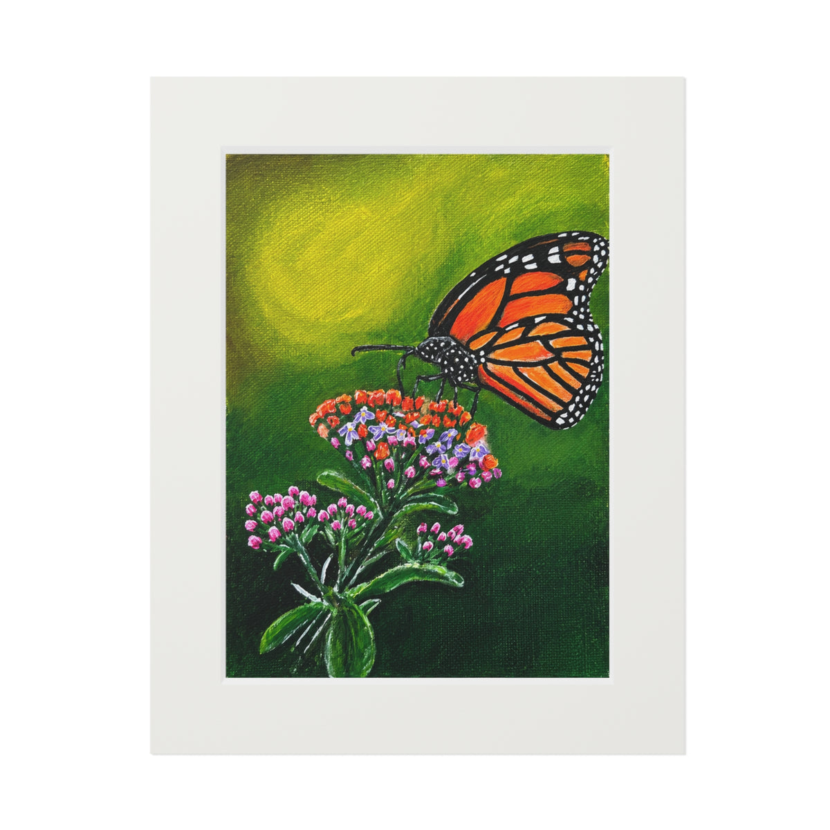 Monarch Butterfly Fine Art Print with Passepartout Frame