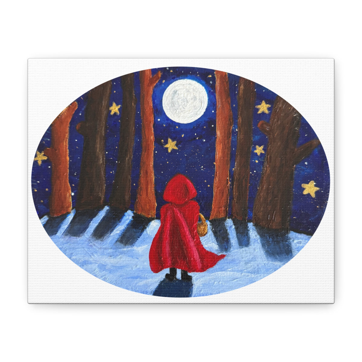 Little Red Riding Hood Moonlit Forest Canvas