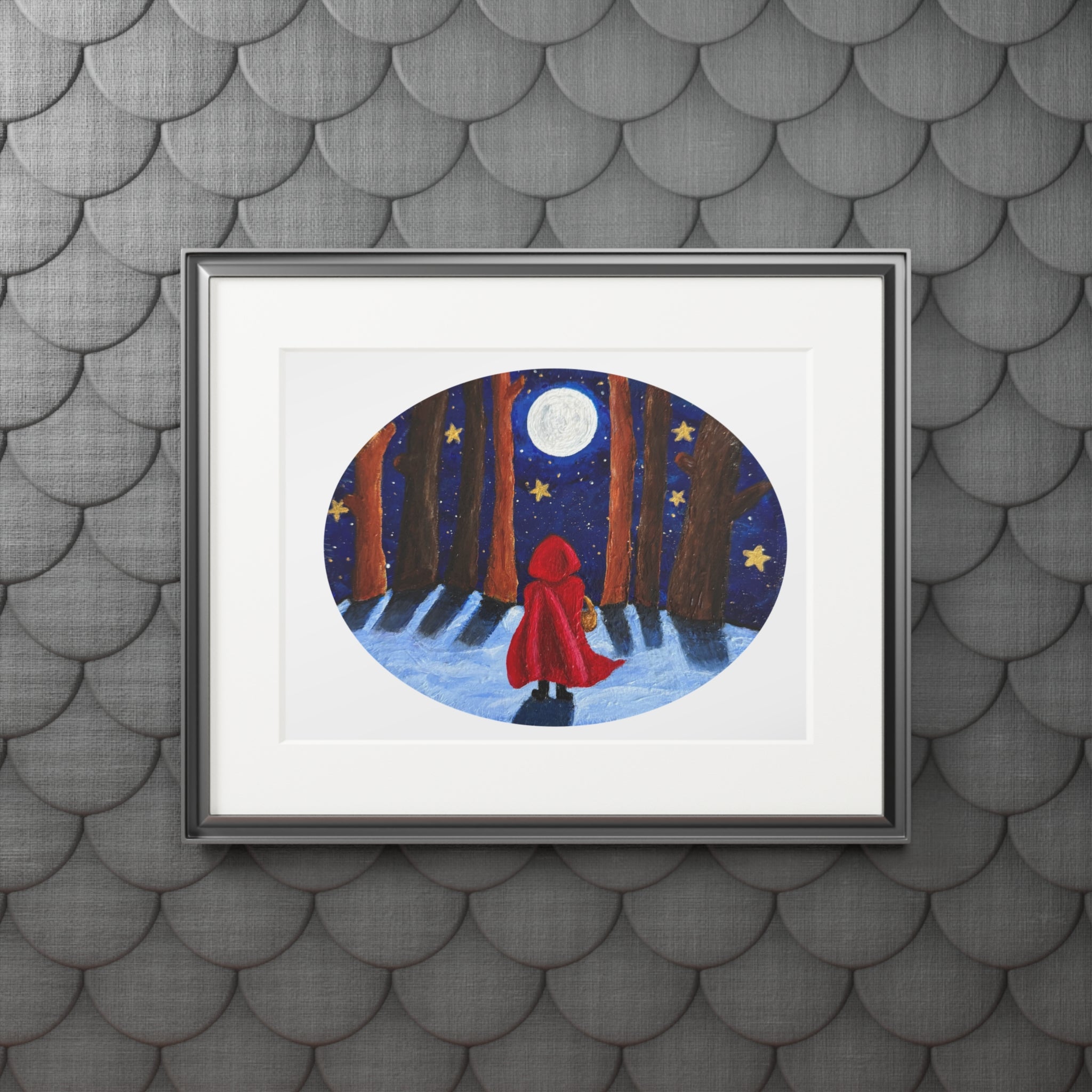 Moonlit Red Riding Hood Fine Art Print