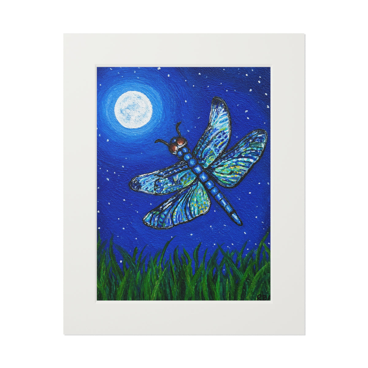 Dragonfly Mosaic White Frame