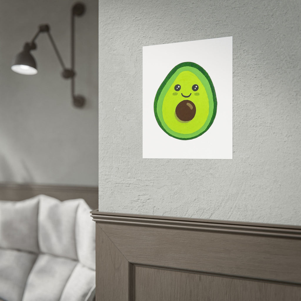 Cute Kawaii Avocado Poster Print