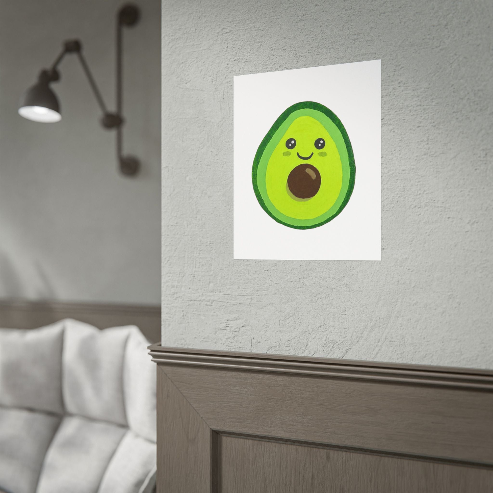 Cute Kawaii Avocado Poster Print