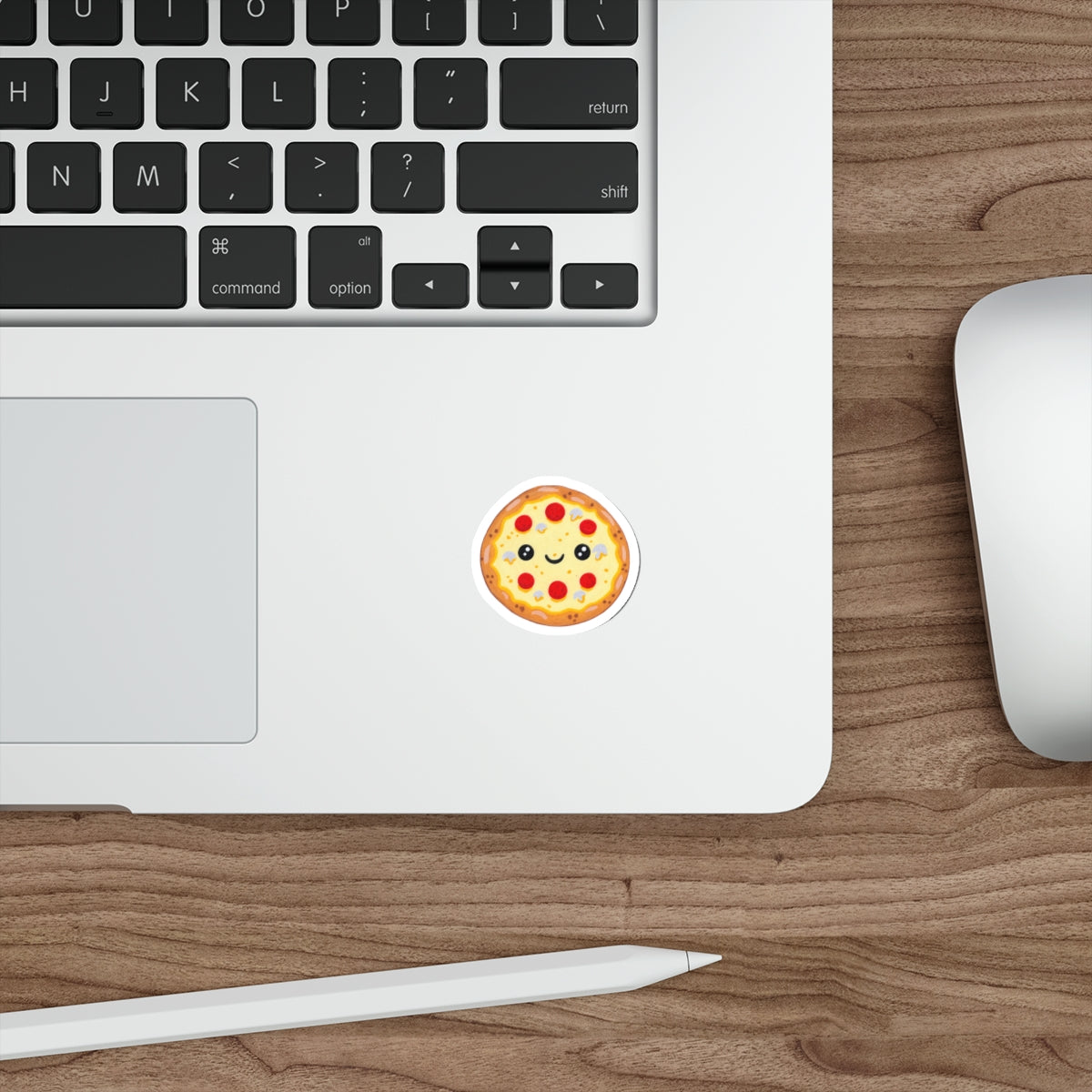 Cute Kawaii Pizza Die-Cut Sticker – Smiling Pepperoni Vinyl Decal for Laptops & Water Bottles