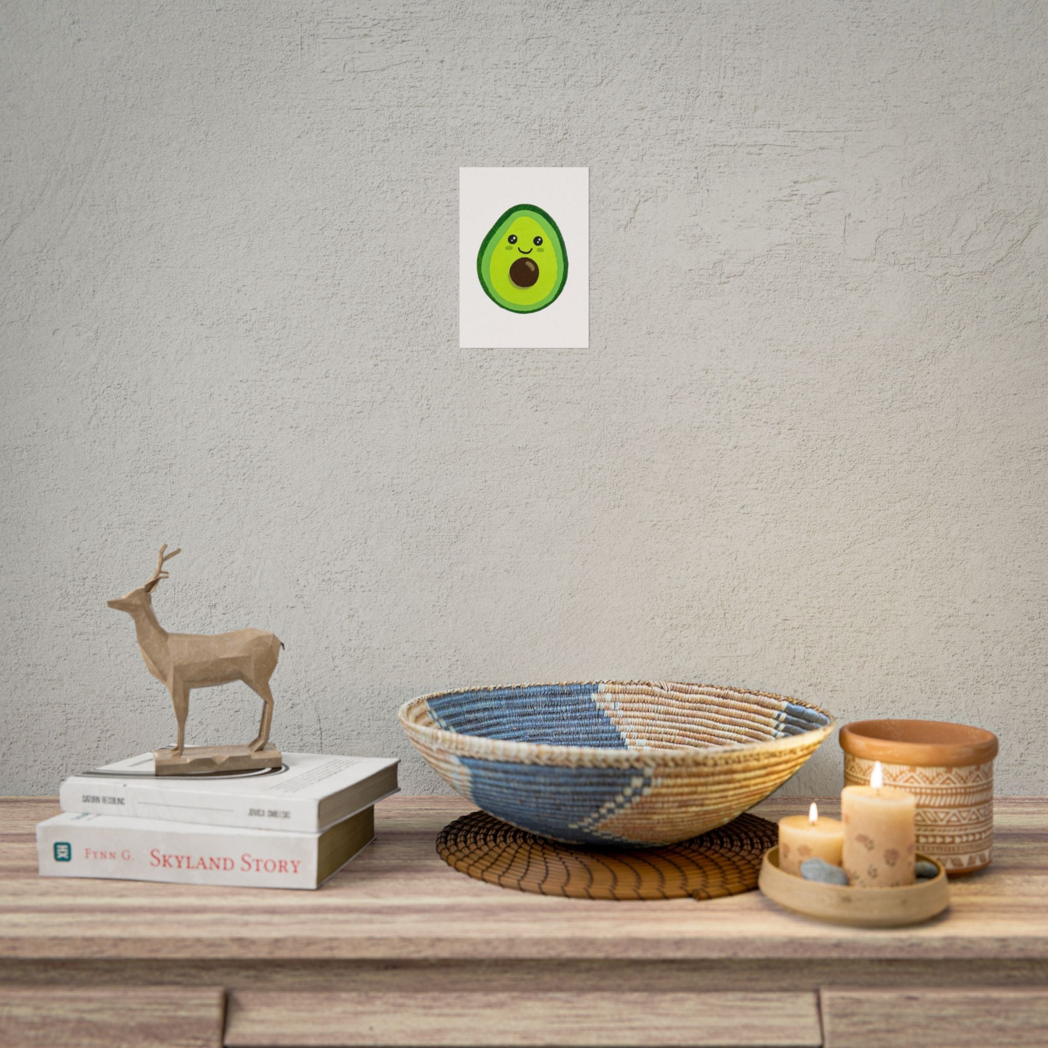 Cute Kawaii Avocado Poster Print
