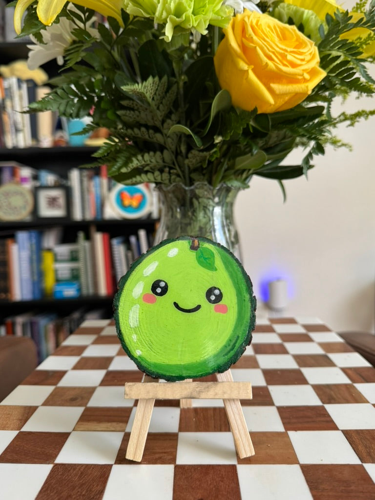 Cute Pear Painting on Wood