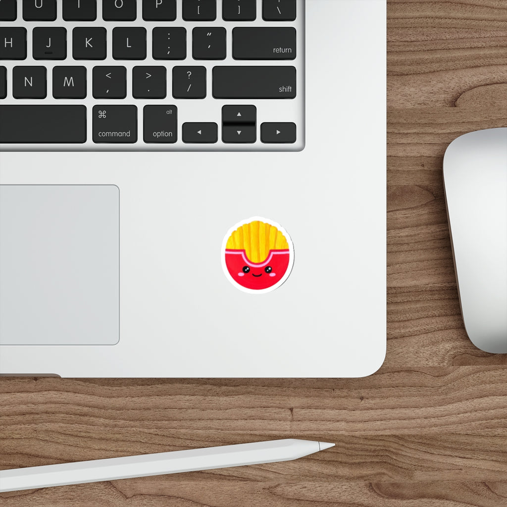 Kawaii Fries Die-Cut Sticker — Cute French Fry Sticker