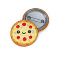 Cute Kawaii Pizza Pin Button — Pepperoni Smile Badge