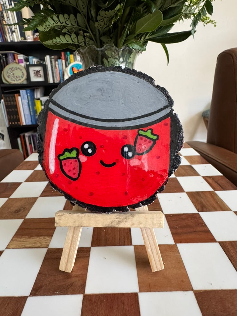 Strawberry Jam Painting on Wood