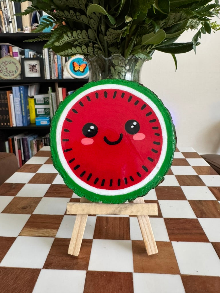 Cute Watermelon Painting on Wood