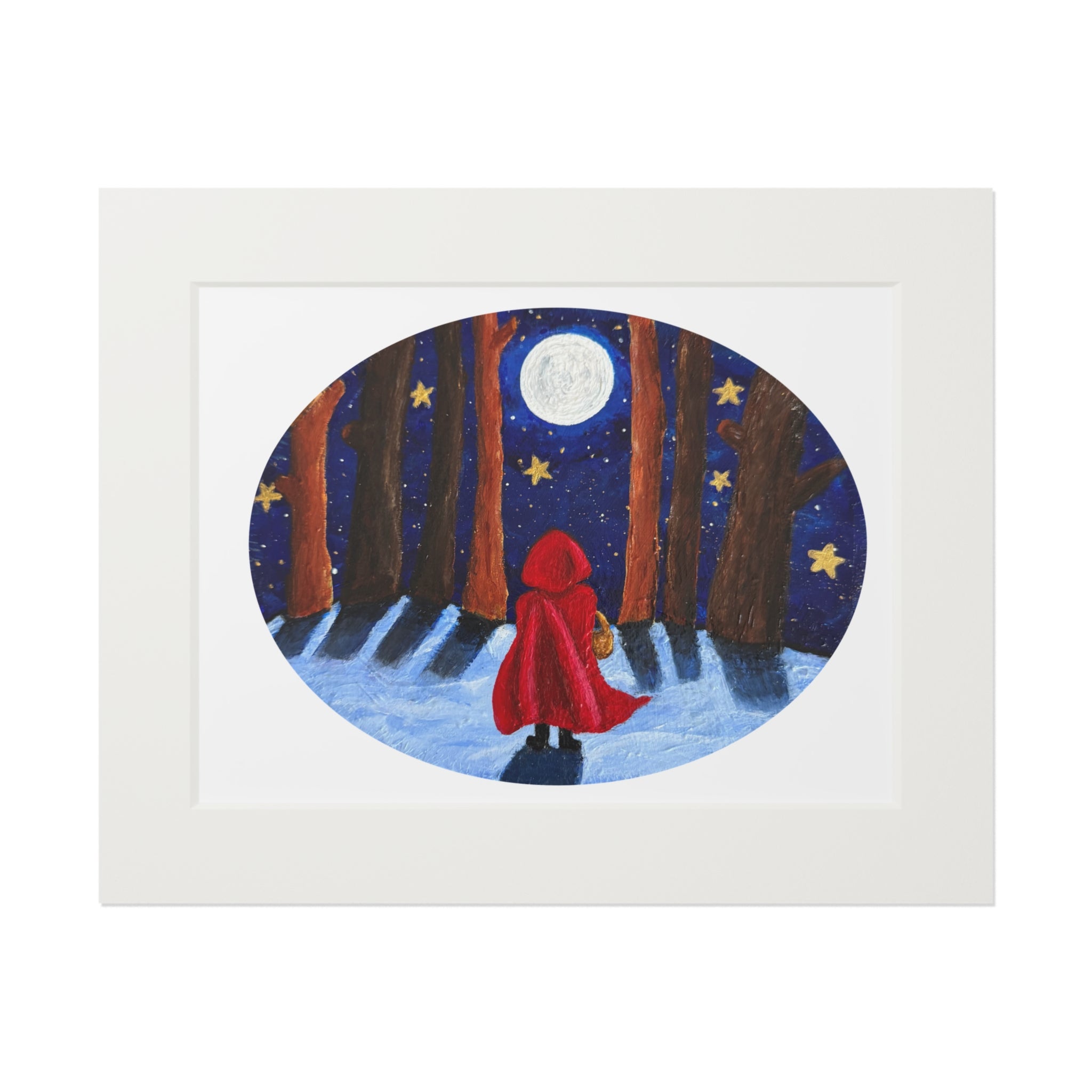 Moonlit Red Riding Hood Fine Art Print