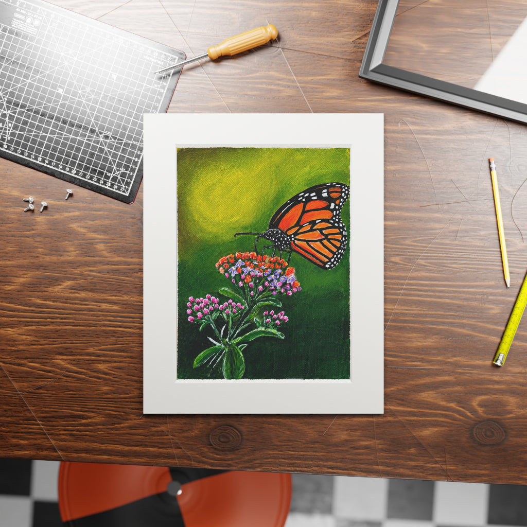 Monarch Butterfly Fine Art Print with Passepartout Frame