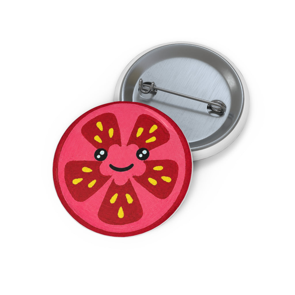 Tomato Slice Pin Button