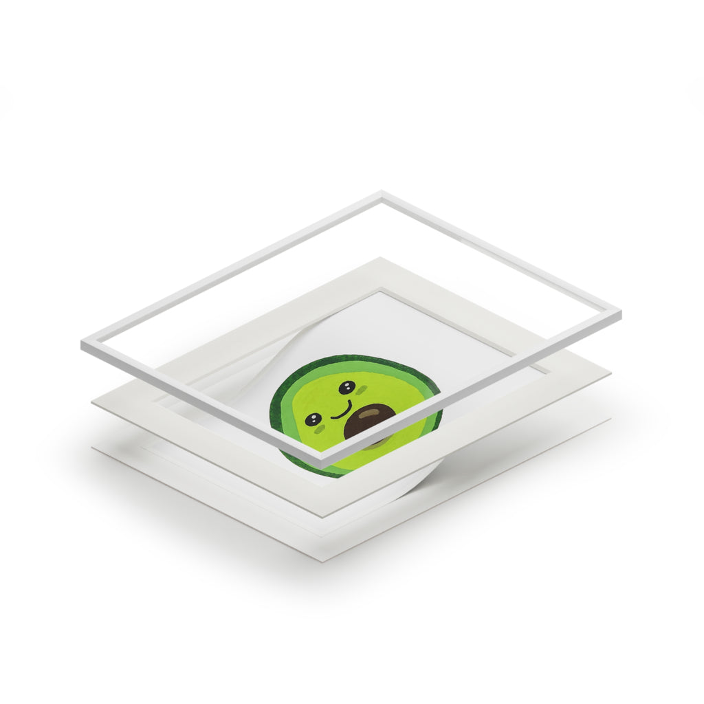 Kawaii Avocado Matted Fine Art Print