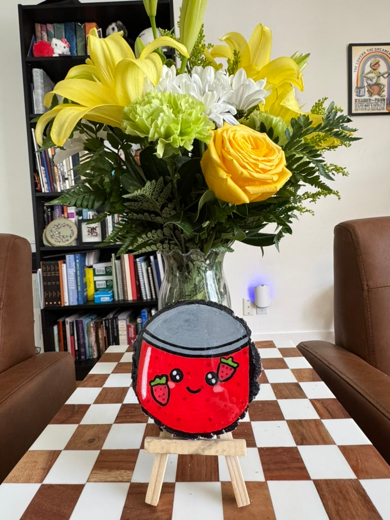 Strawberry Jam Painting on Wood