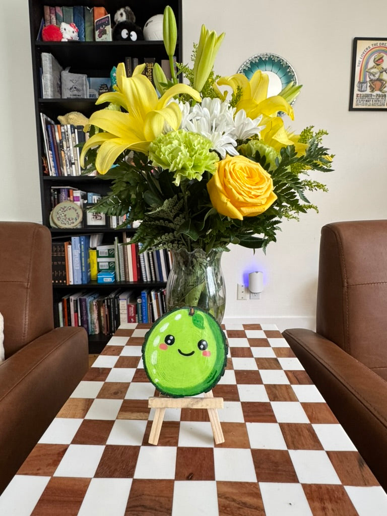 Cute Pear Painting on Wood