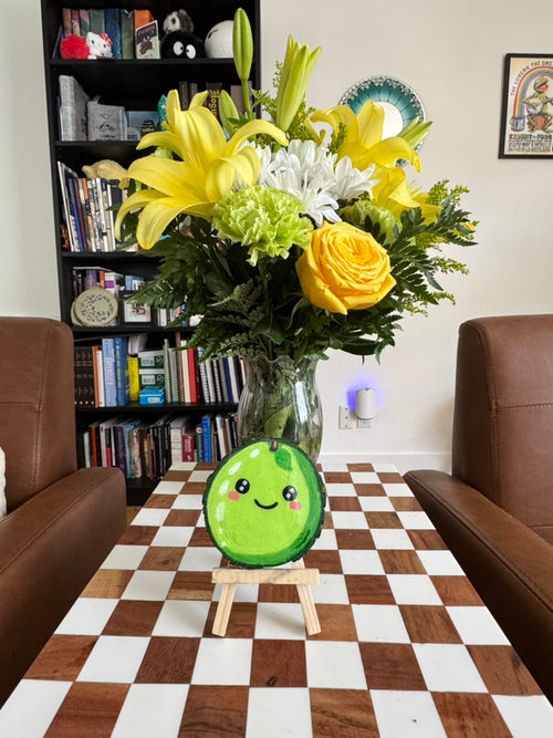 Cute Pear Painting on Wood