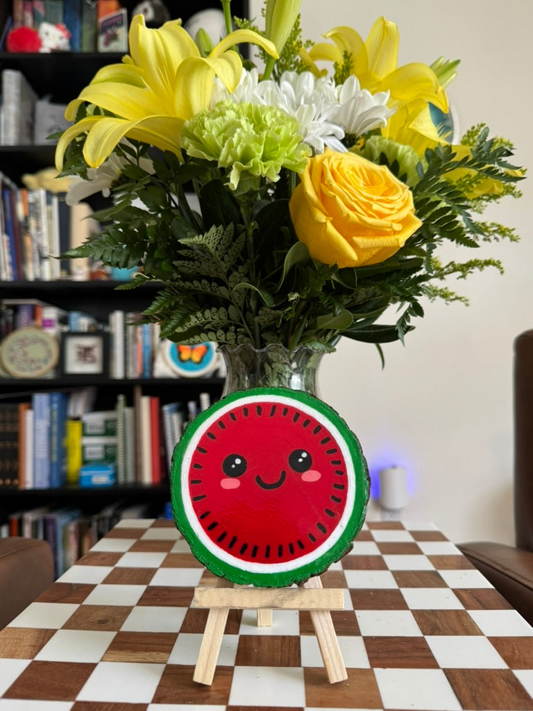 Cute Watermelon Painting on Wood