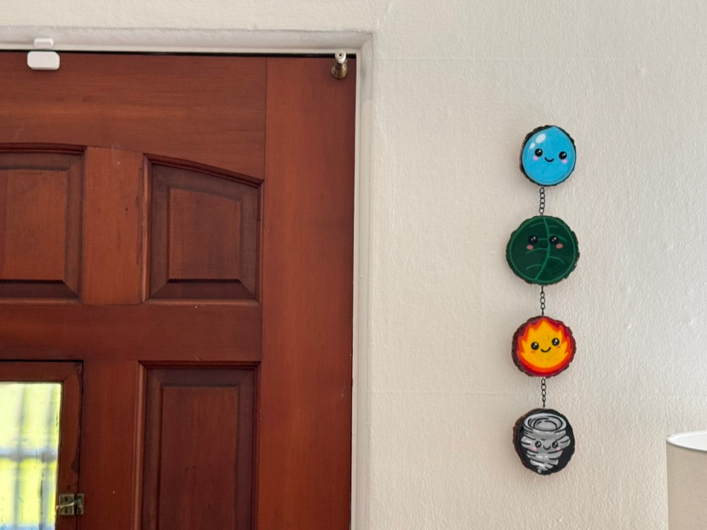 Four Elements Wood Slice Wall Art Hanging