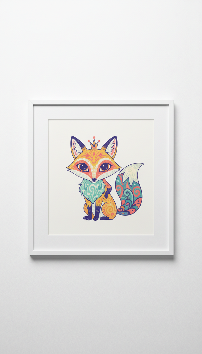 Whimsical Fox Character Archival Print